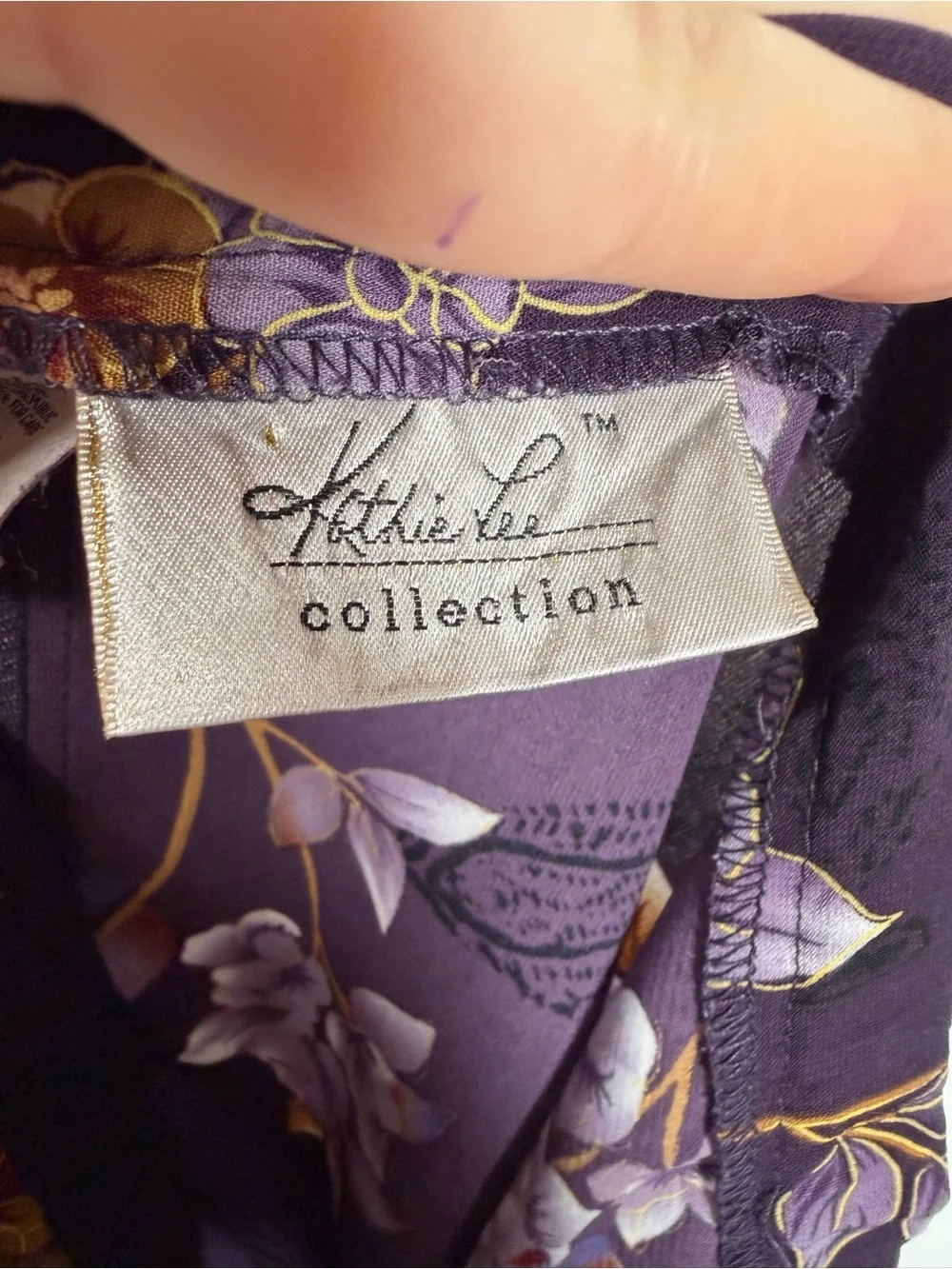 Vintage‎ Kathie Lee Collection Purple Floral Midi Slip Skirt